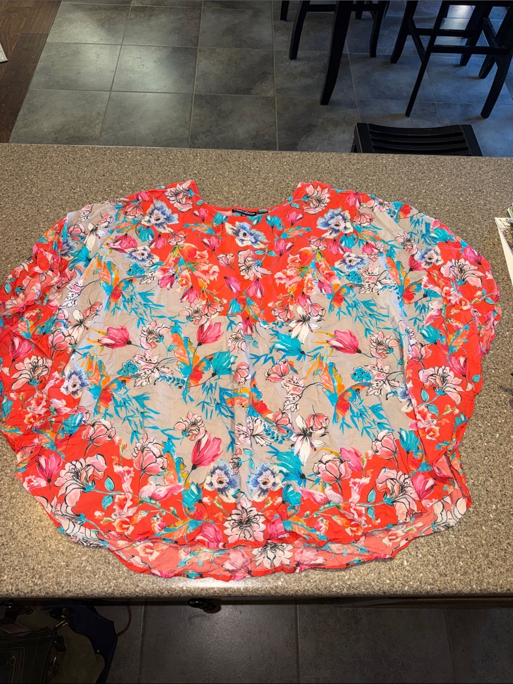 Tolani collection floral dolman sleeve oversized top shirt